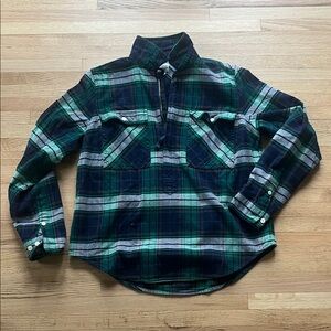 Men's Green and Blue Plaid Shirt